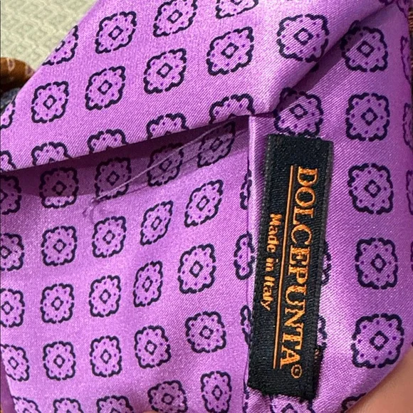 Dolcepunta wardrobe set of 7 men’s ties- Orange, Blue, and Purple, pink - Picture 7 of 7
